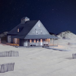 James Casebere. Party at Caffey's Inlet Lifesaving Station, 2013