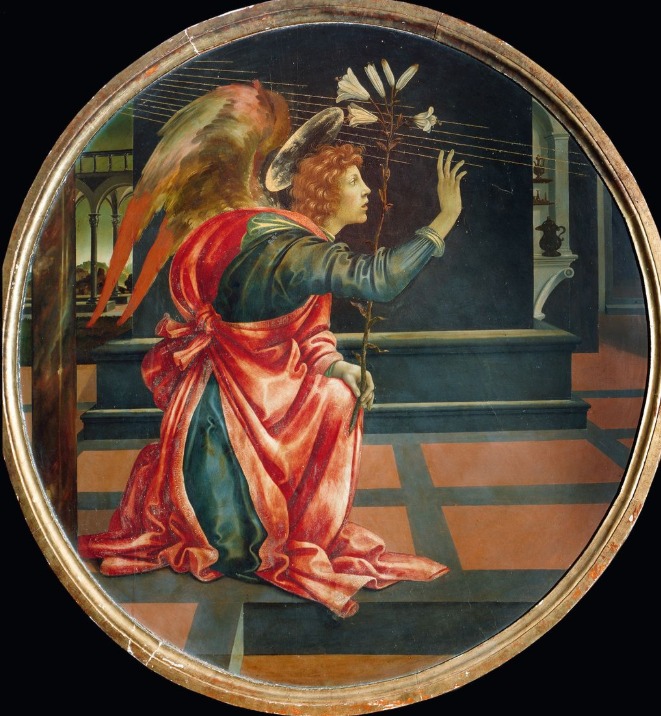 Filippino Lippi. Ángel de la Anunciación, 1483-1484. Musei Civici di San Gimignano