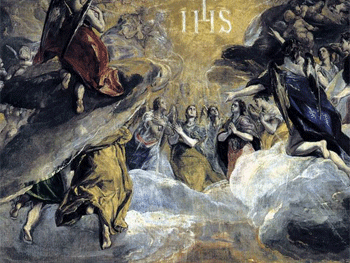 El Greco. La adoración del nombre de Jesús o La Alegoría de la Santa Liga, 1577-1579. Real Monasterio de San Lorenzo de El Escorial