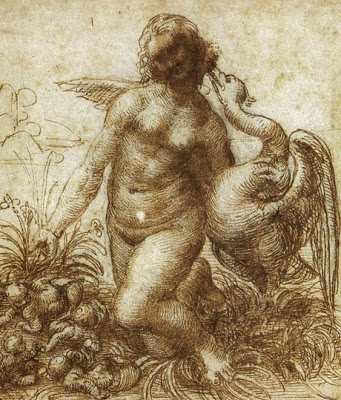 Leonardo da Vinci. Leda y el cisne, 1505