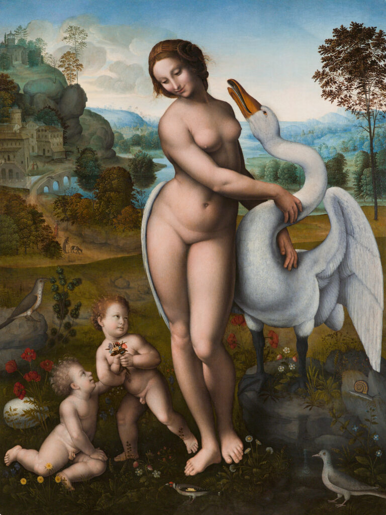 A partir de Leonardo da Vinci. Leda, 1510-1520. Galleria Borghese 