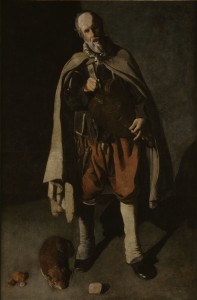 Georges de La Tour. Tañedor de zanfonía con perro. Bergues, Musée du Mont de Pieté- Ville de Bergues