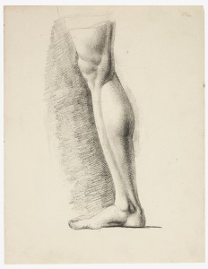 José de Madrazo y Agudo. Estudio de pierna masculina derecha, siglo XIX
