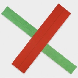 Robert Mangold. Red / Green X within X #2, 1982