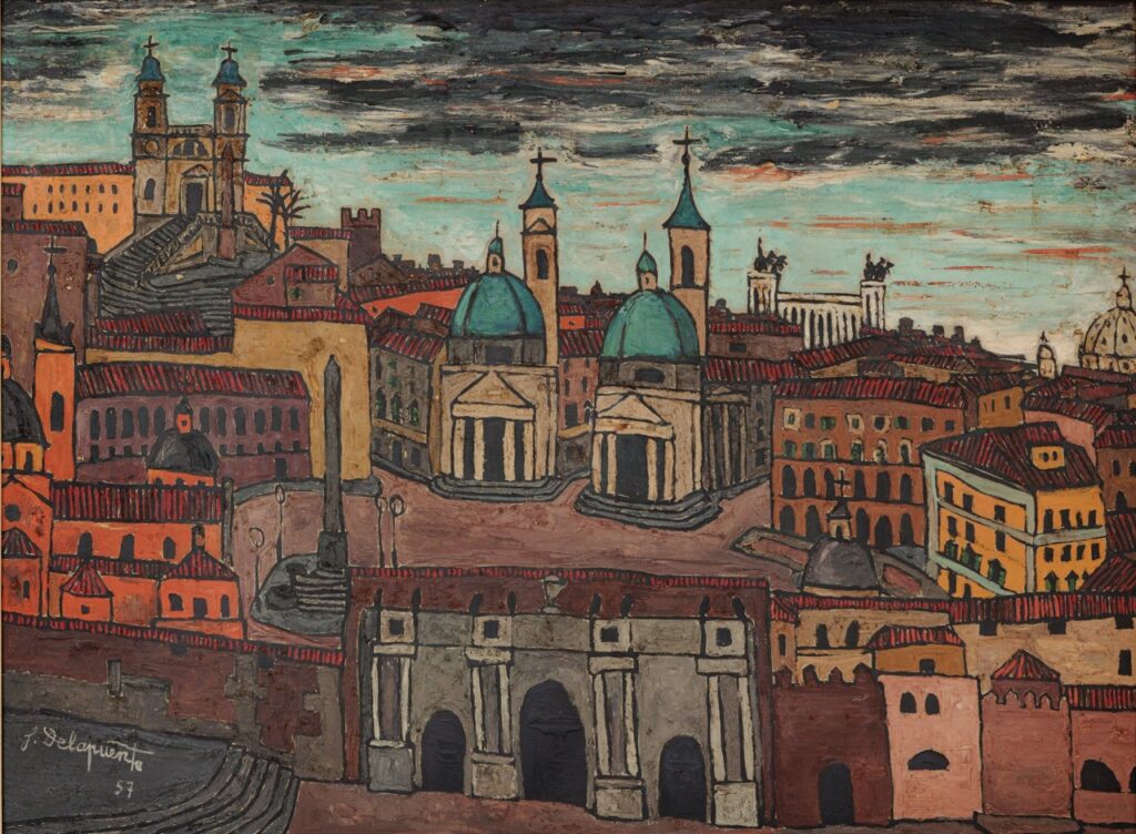 Fernando de la Puente. Porta del Popolo en Roma, 1957. Colección particular