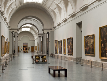 Vista parcial de los primeros tramos de la Galería Central, dedicados a la pintura veneciana