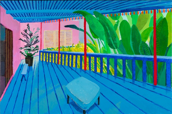 David Hockney. Garden with blue terrace, 2015. Colección privada