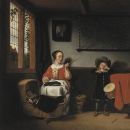 Nicolaes Maes. El tamborilero desobediente, hacia 1655. Museo Thyssen-Bornemisza