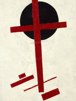 Kazimir Malevich. Mystiek suprematisme (rood kruis op zwarte cirkel), 1920. Collection Stedelijk Museum Amsterdam