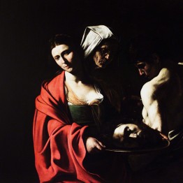 Caravaggio. Salomé con la cabeza del Bautista. Patrimonio Nacional