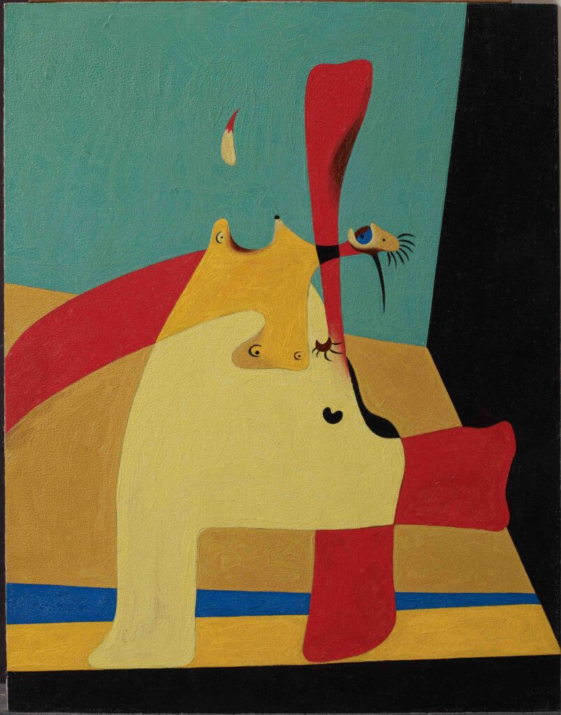 Joan Miró. Llama en el espacio y mujer desnuda, 1932. Fundació Joan Miró