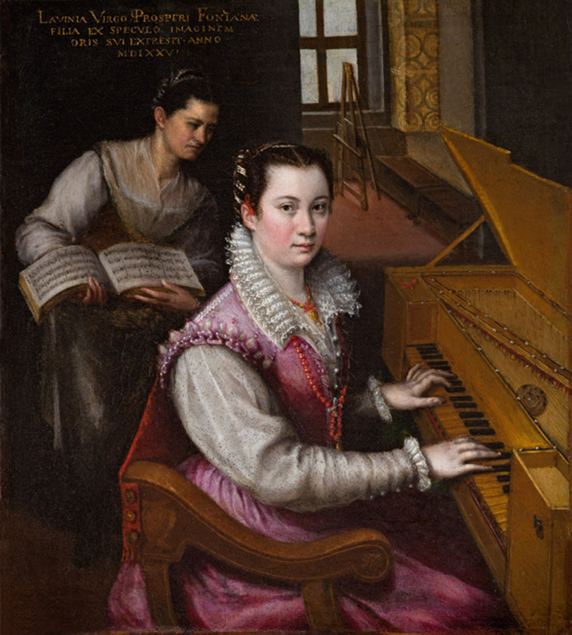 Lavinia Fontana. Autorretrato tocando la espineta, 1557. Accademia Nazionale di San Luca, Roma