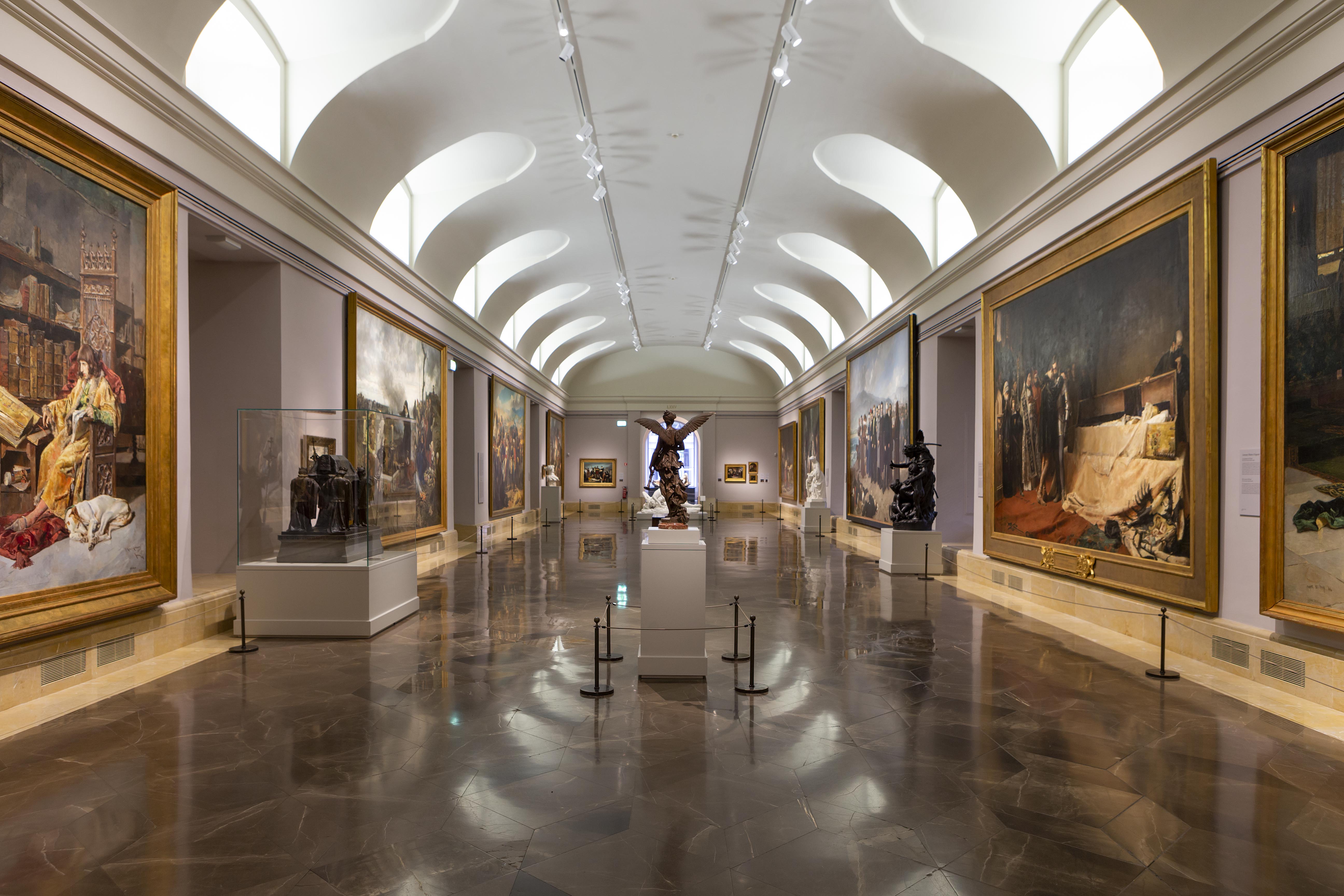 Sala 75 del Museo Nacional del Prado DESPUÉS de la reordenación de la colección del siglo XIX presentada hoy. Pintura de historia. ©Museo Nacional del Prado