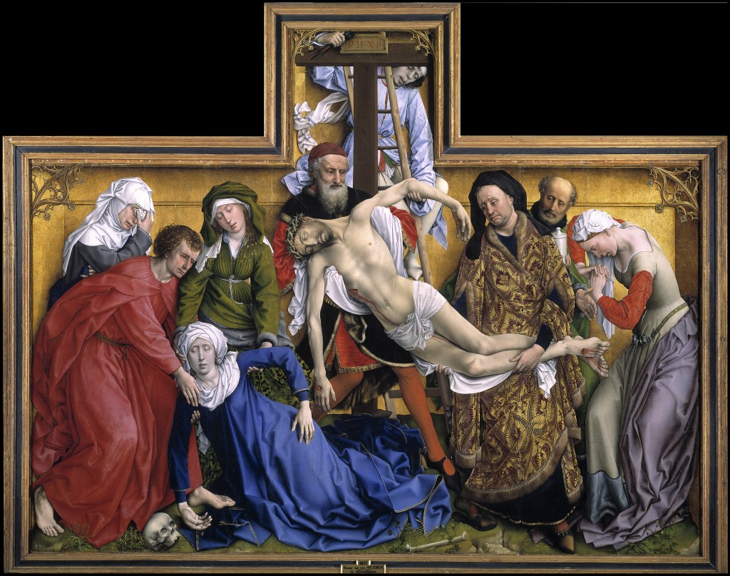Rogier van der Weyden. El Descendimiento, antes de 1433. Madrid, Museo Nacional del Prado. Depósito de Patrimonio Nacional