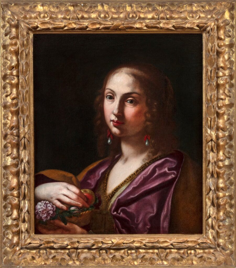 Elisabetta Sirani. Retrato de Ortensia Leoni Cordini como santa Dorotea, 1661. Colección privada