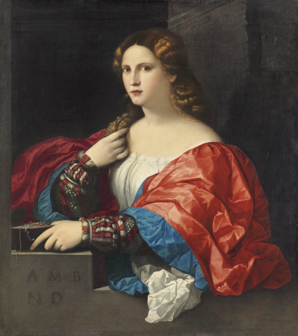 Palma el Viejo (Jacopo Negretti). Retrato de una mujer joven llamada "La Bella", c. 1518-1520