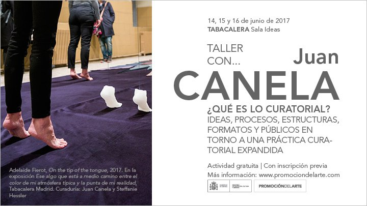 ¿Qué es lo curatorial? Taller con Juan Canela en Tabacalera. Promoción del Arte