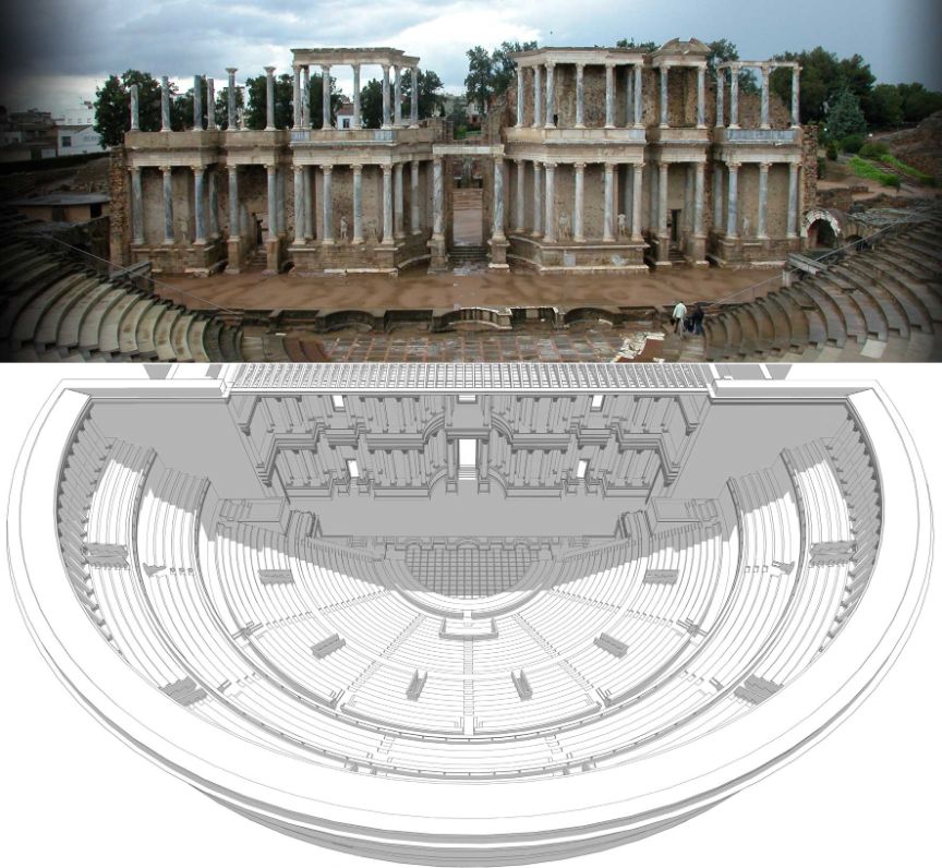 Análisis arquitectónico del Teatro romano de Mérida a la luz de las nuevas investigaciones. Museo Arqueológico Nacional