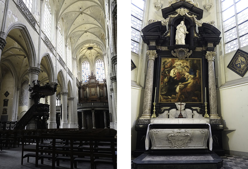 Iglesia de Santiago, Amberes, alberga la Capilla Rubens, donde se encuentra la tumba del pintor