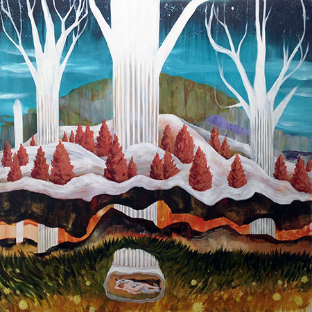 Estampa 2017. Santi Lara. La gruta (serie: roma), 2017. Acrílico sobre lienzo. 170 x 170 cm. Puxagallery