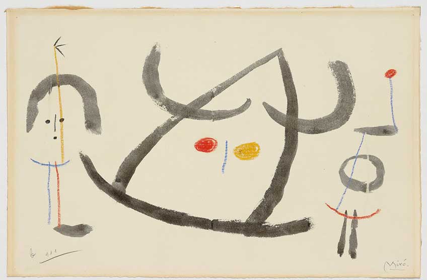 Joan Miro_L'enfançe d'Ubu_Acuarela, lápices de colores, circa 1953