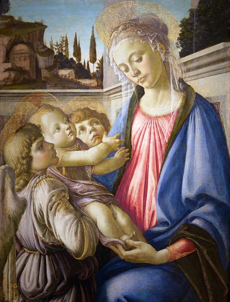Sandro Botticelli. Virgen con el Niño y dos ángeles, 1468-1469. Museo de Capodimonte, Nápoles