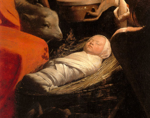 Georges de la Tour. Adoración de los pastores (fragmento). Musée du Louvre
