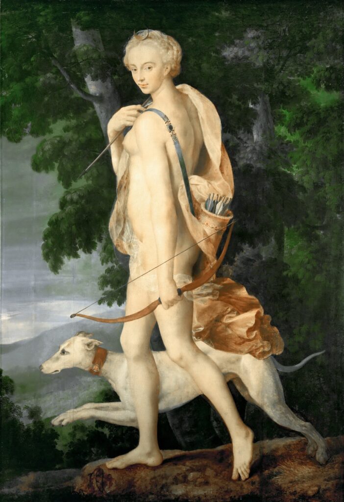 Escuela de Fontainebleau. Diana cazadora, hacia 1550. Musée du Louvre