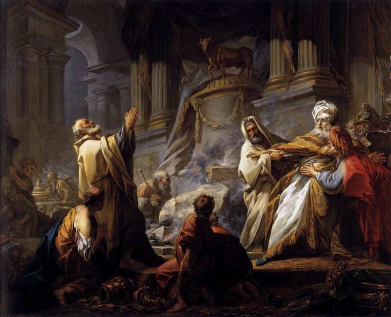 Fragonard. Jeroboam sacrificando a los ídolos, 1752. Musée du Louvre
