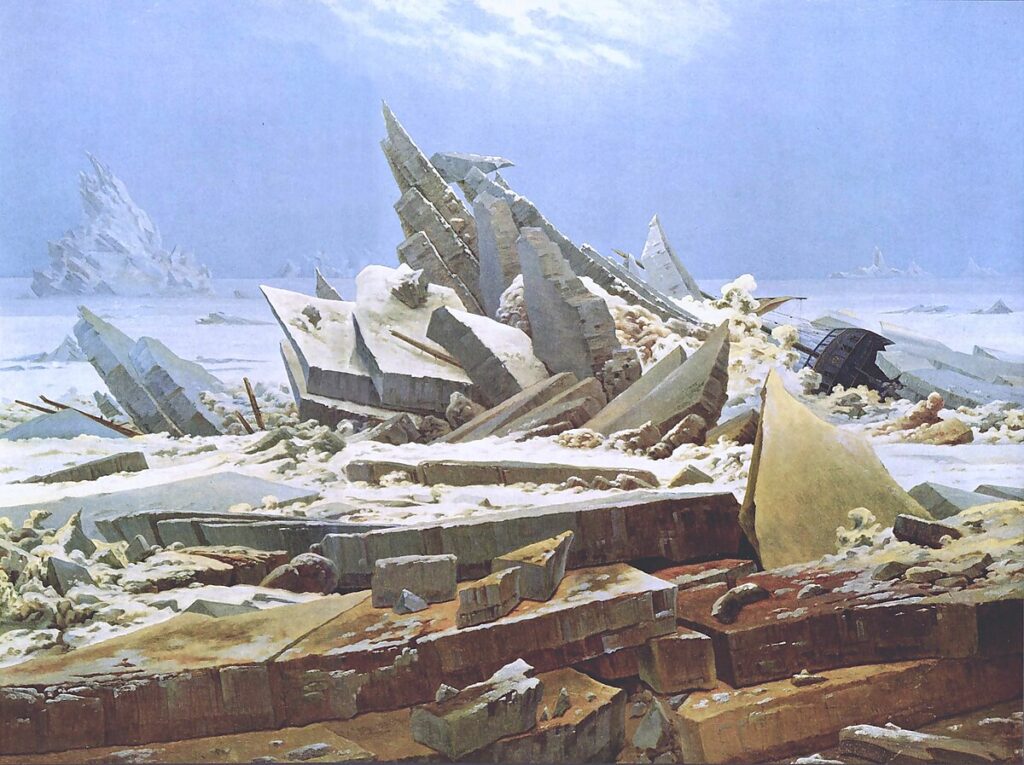 Friedrich. El mar de hielo o El naufragio de La Esperanza, 1824. Hamburger Kunsthalle