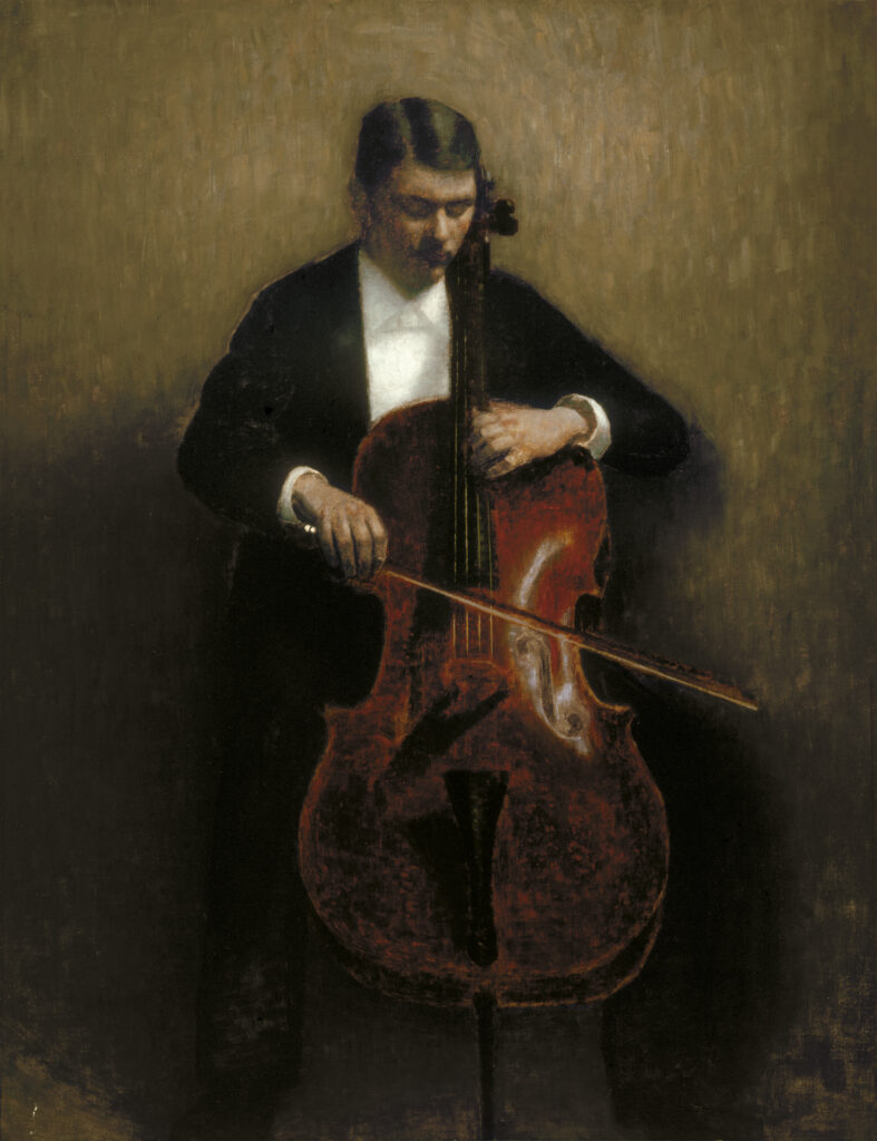 Vilhelm Hammershøi. El violonchelista. Retrato de Henry Bramsen, 1893
