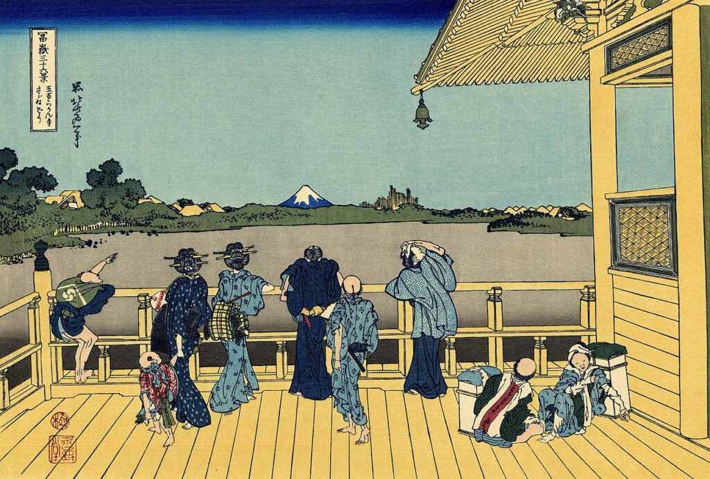 Hokusai. El salón Sazai en el templo de los quinientos rakan, hacia 1830-1831. Metropolitan Museum of Art, Nueva York