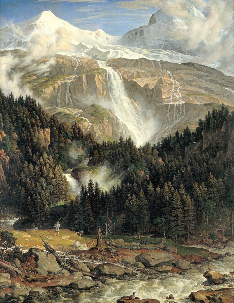 Joseph Anton Koch. La cascada de Schmadribach, 1821-1822. Neue Pinakothek, Múnich
