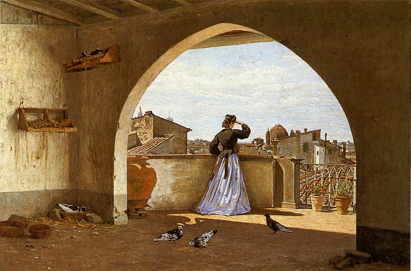 Odoardo Borrani. Mi terraza, 1865. Colección privada