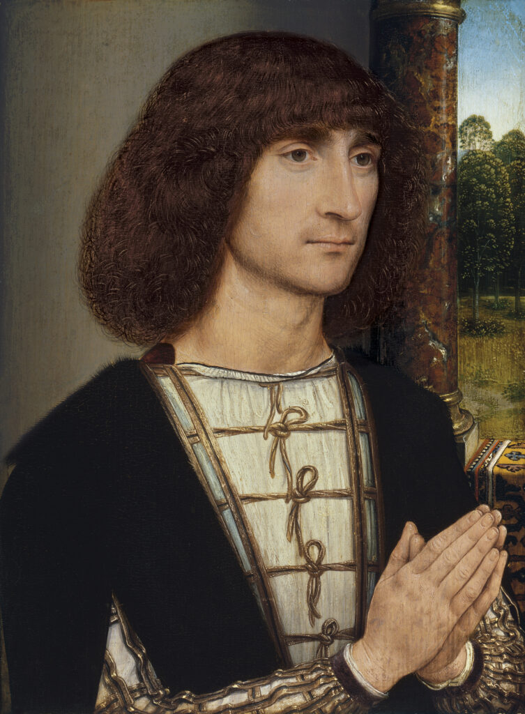 Hans Memling. Retrato de un hombre joven orante, hacia 1485. Museo Nacional Thyssen-Bornemisza