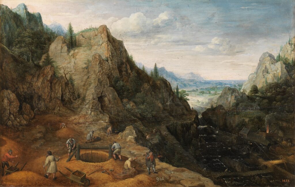 Lucas van Valckenborch. Paisaje con ferrerías (fragmento), 1595. Museo Nacional del Prado