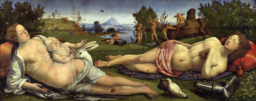 Piero di Cósimo. Venus, Marte y Cupido, 1490. Gemäldegalerie, Berlín 