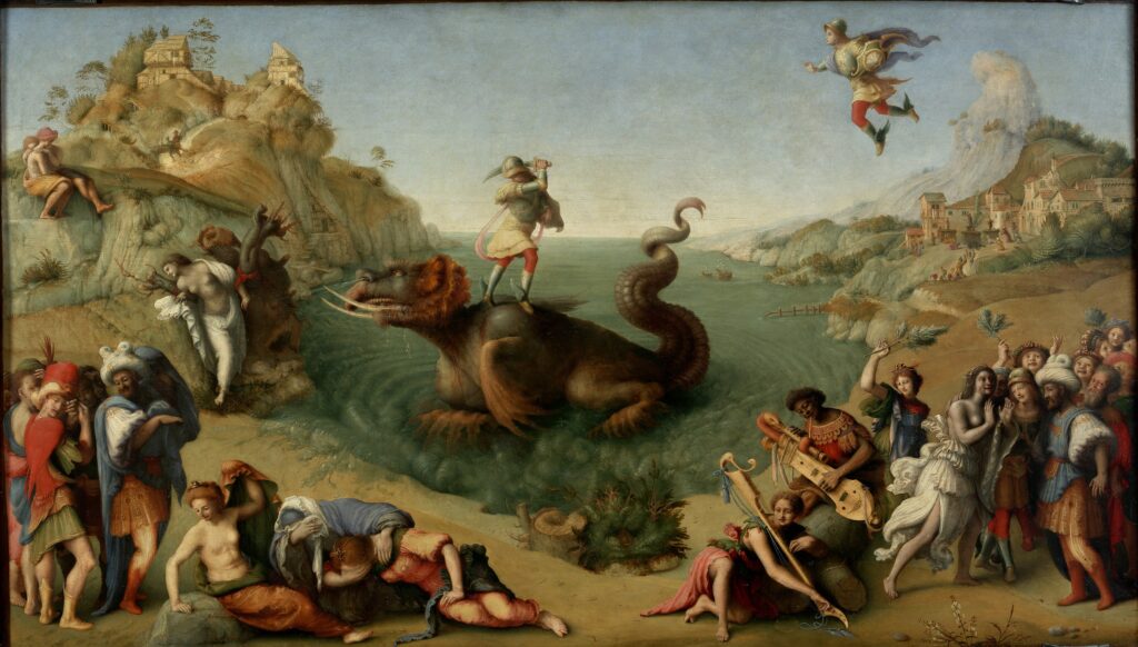 Piero di Cósimo. Perseo liberando a Andromeda, 1510 o 1513. Uffizi, Florencia