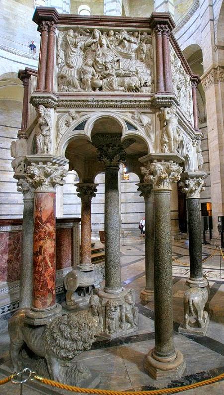 Nicola Pisano. Púlpito del Baptisterio de Pisa, hacia 1260 