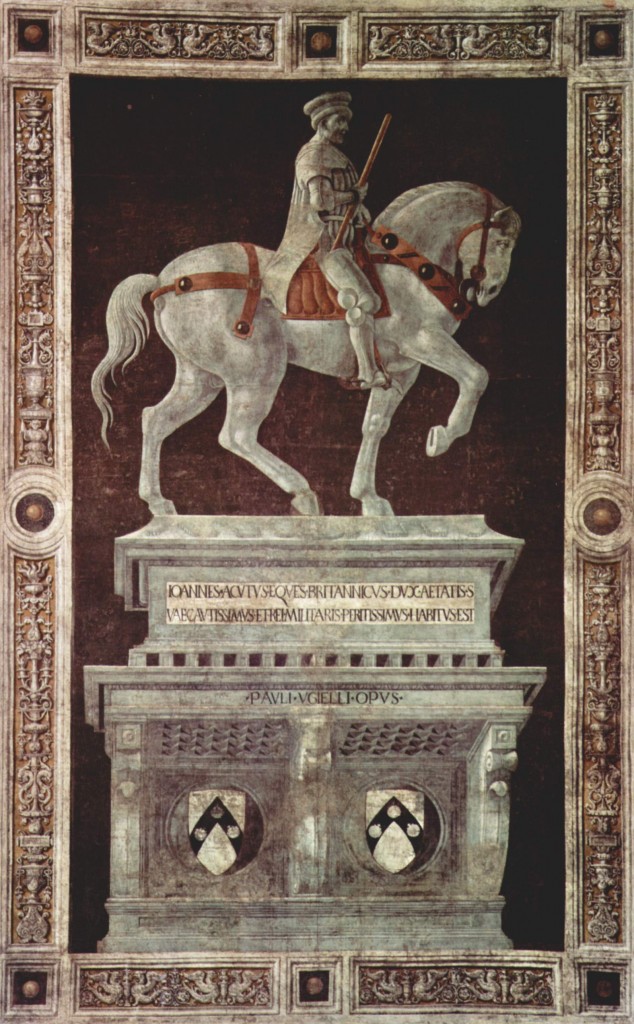 Paolo Uccello. Retrato ecuestre del condotiero Giovanni Acuto, 1436. Duomo de Florencia