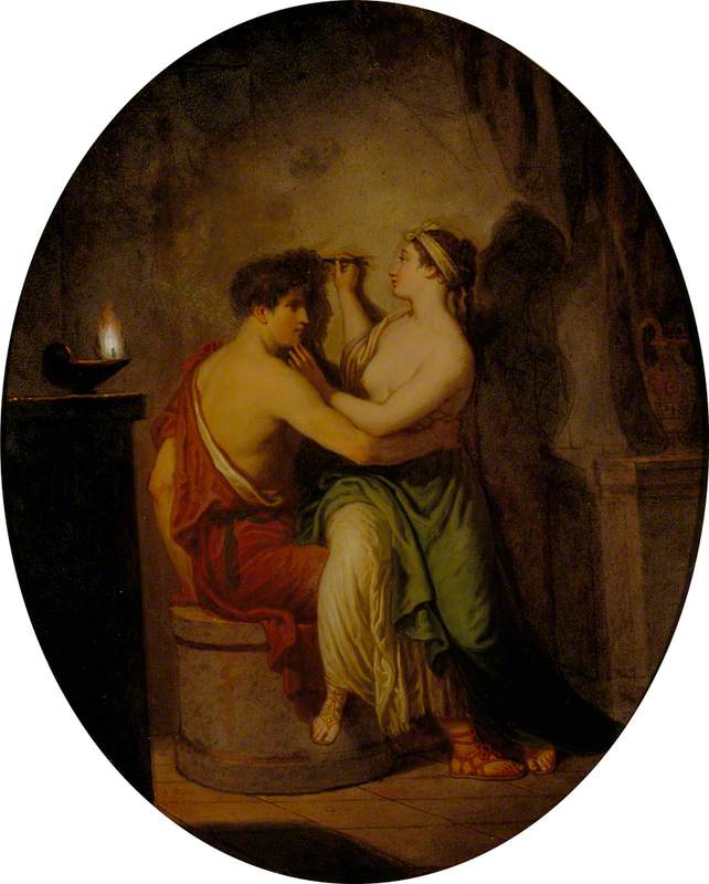 David Allan. El origen de la pintura, 1775. National Gallery of Scotland