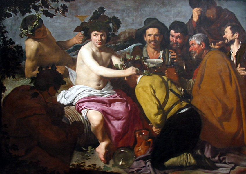 Velázquez. El triunfo de Baco o Los borrachos, 1628-1629. Madrid, Museo Nacional del Prado