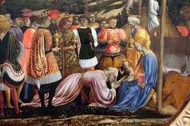 Domenico Veneziano. Adoración de los Magos (fragmento), 1439. Ospedale degli Innocenti