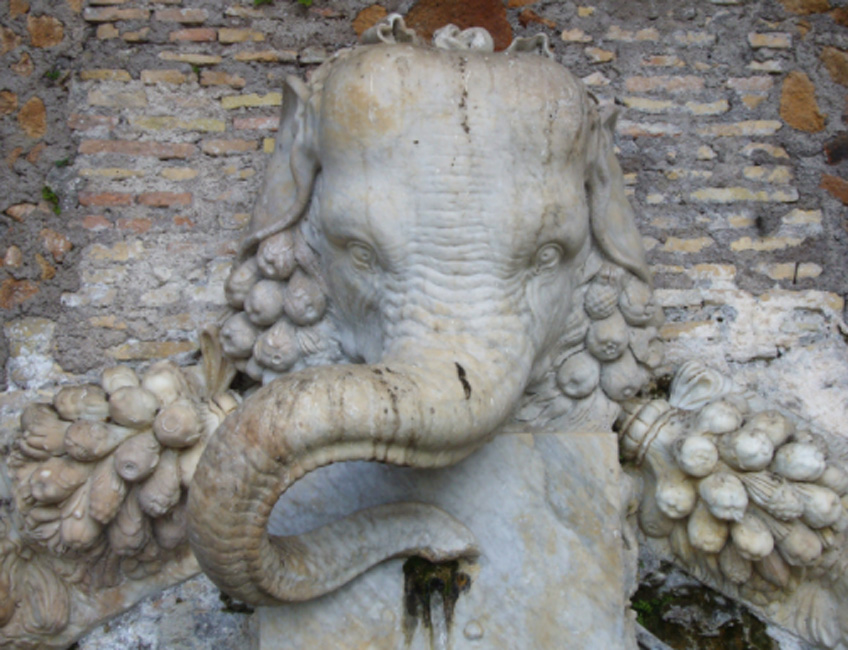 Fuente del elefante. Villa Madama, siglo XVI