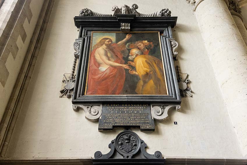 Cristo entregando las llaves a San Pedro. Copia de un original de Rubens. Foto: Andrés Valentín-Gamazo