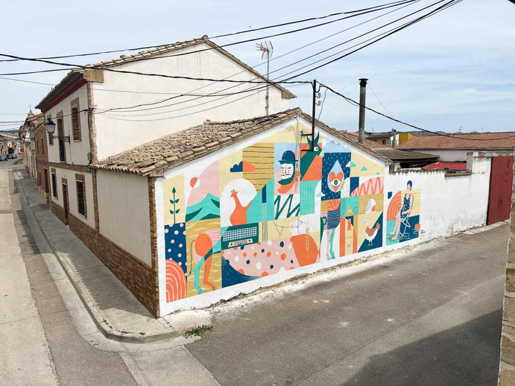 Vera Galindo. Recuerdos. Mural con Asalto ORG. Farlete, Zaragoza, 2024