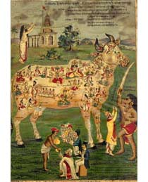 Artista desconocido. Vaca de los deseos, c. 1940. Colección: Jyotindra Jain, Delhi