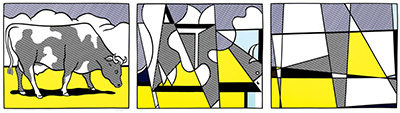 Roy Lichtenstein. Cow going abstract