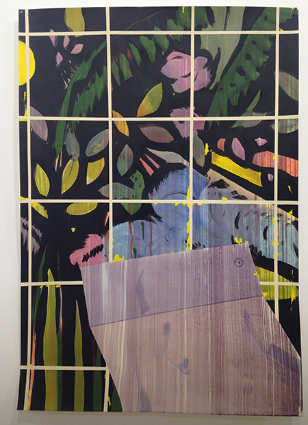 Miki Leal  Le jardin des plantes /El Grand Tour IV), 2016  Acuarela y acrílico sobre papel 100 x 70 cm.  Galería Rafael Ortiz