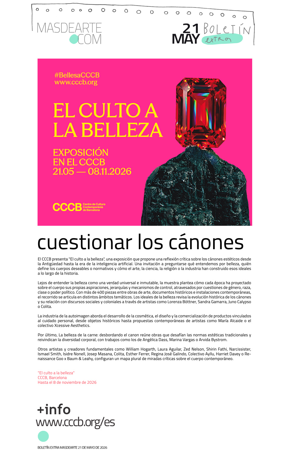 Extra masdearte: exposición 'El culto a la belleza', en el CCCB